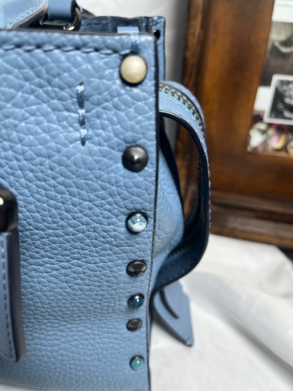 Coach 1941 Rogue 24 in Slate Blue w/ Rivets - Picture 8 of 13